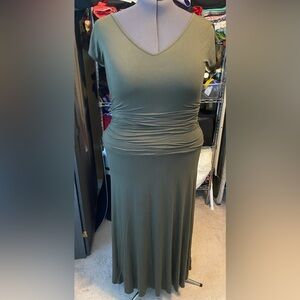 Torrid Olive Super soft Maxi dress w/ gathered waistline 1x